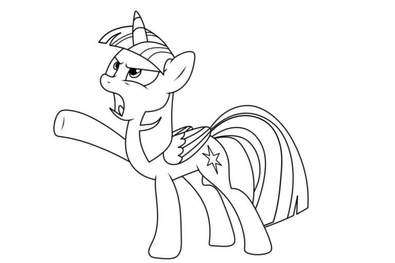 Twilight sparkle unfortable coloring page