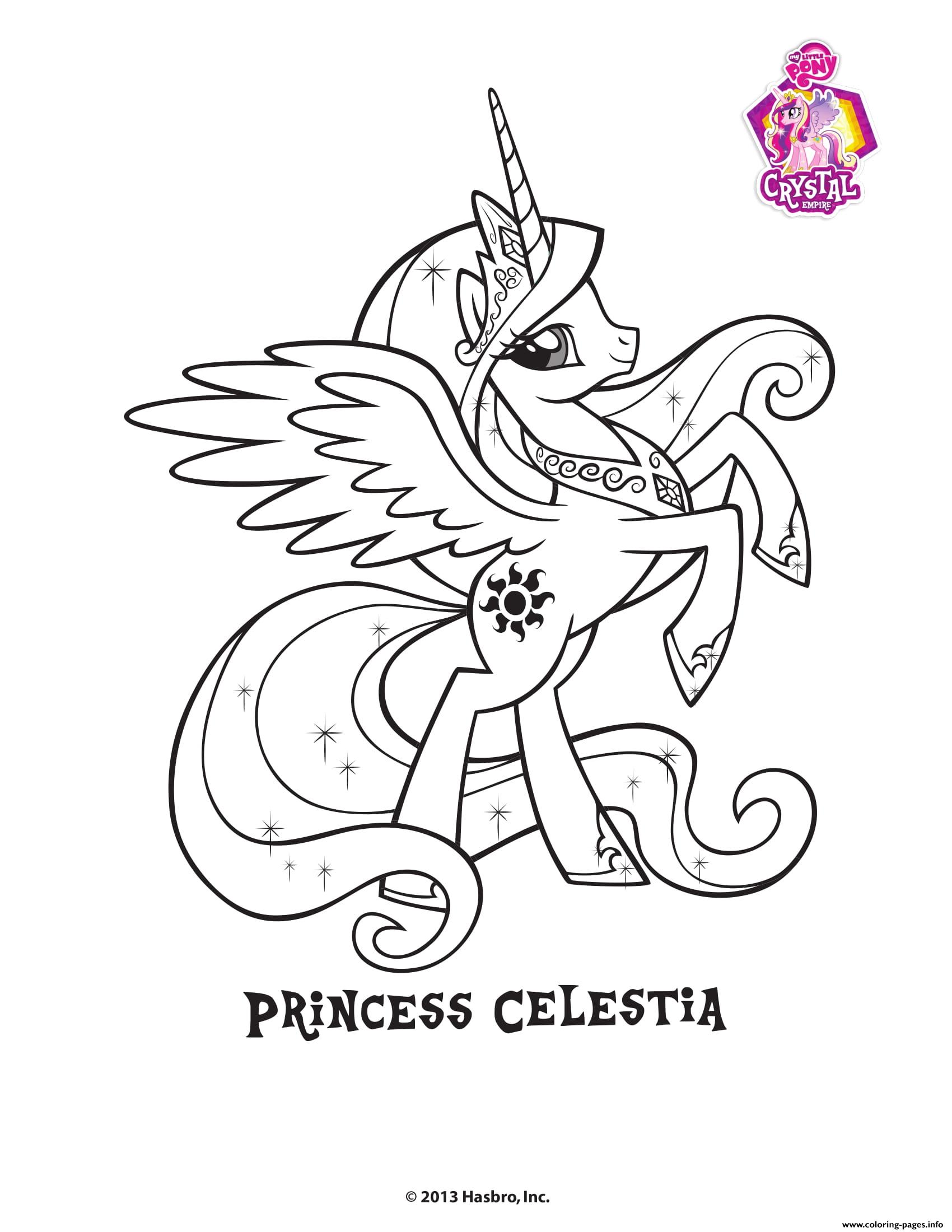 Princess celestra crystal empire my little pony coloring page printable