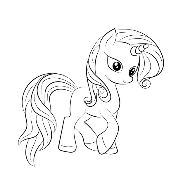 Premium vector unicorn kids coloring page vector blank printable design for children
