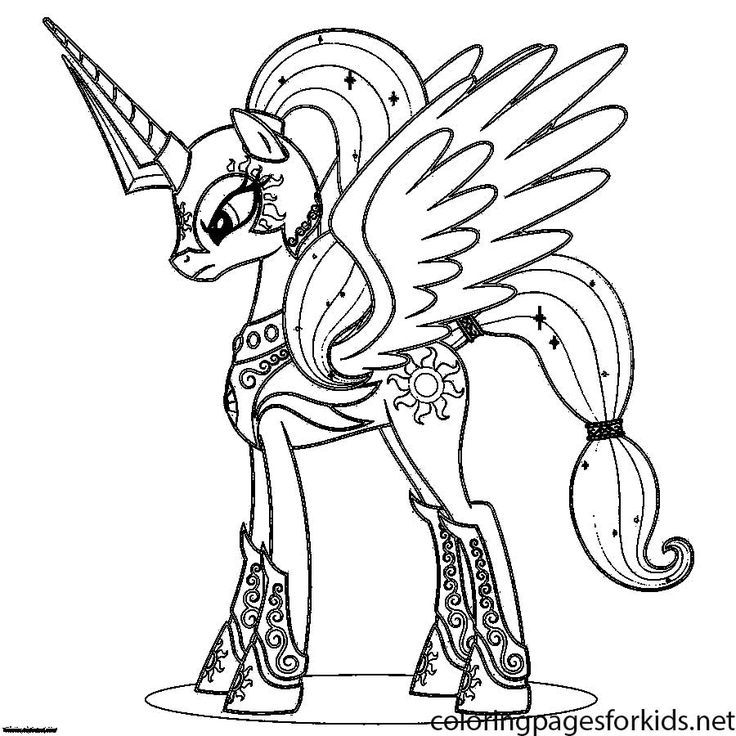 Celestia my little pony coloring pages