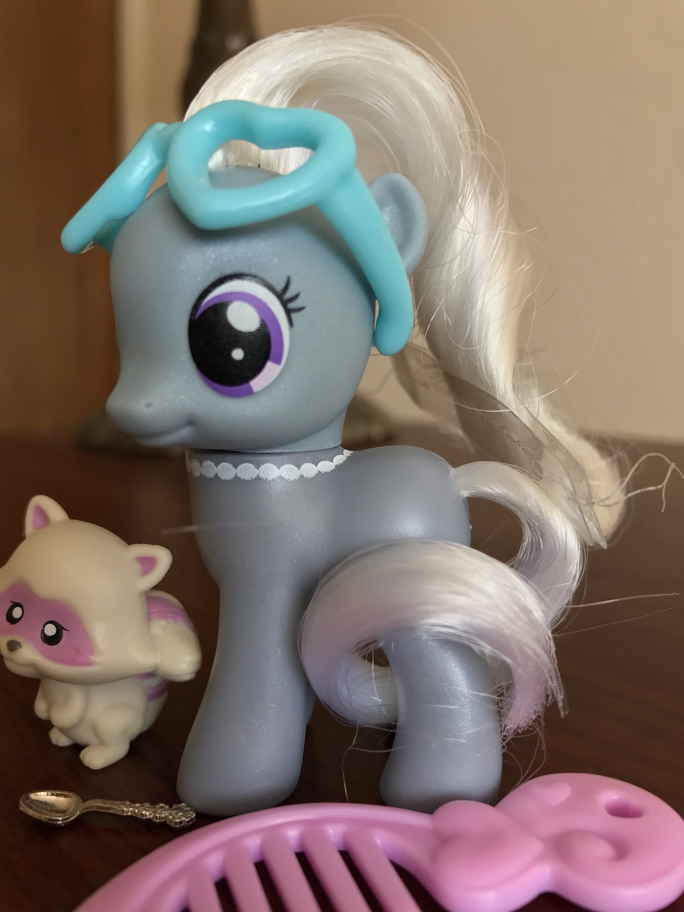 My little pony silver spoon original series brushable g woriginal rare blue heart glasses cutie mark crusaders friends as new