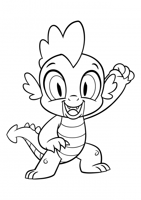 Spike coloring pages my little pony movie coloring pages