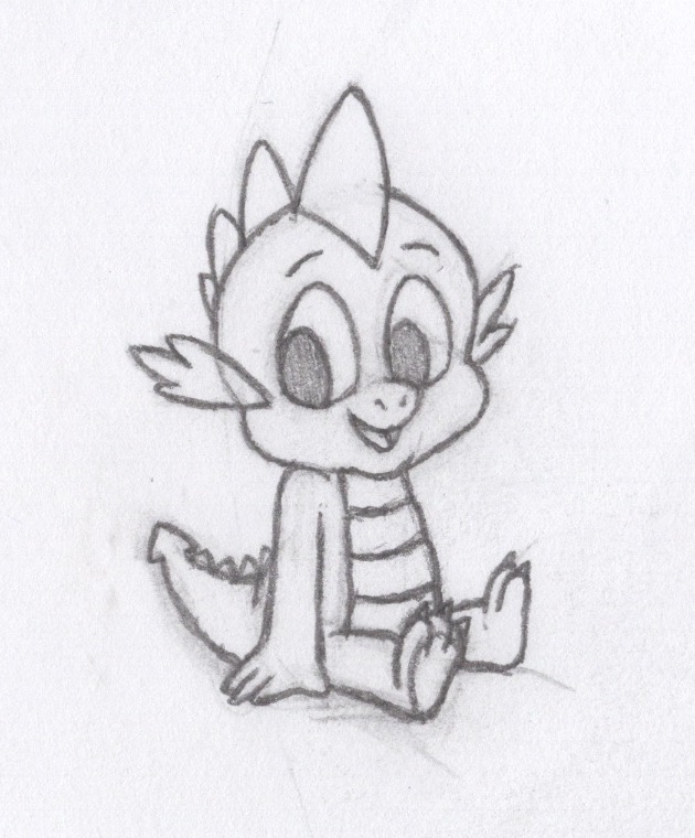 My little pony spike sketch by monicapixarfan on