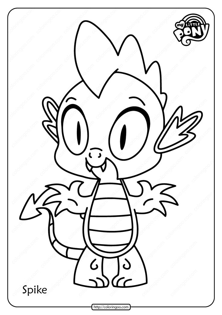Free printable mlp spike pdf coloring page unicorn coloring pages my little pony coloring mermaid coloring pages