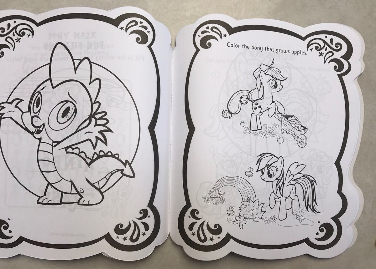 My little pony book to color coloring activity stickers new mlp large book gift