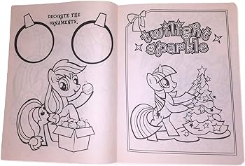 My little pony bundle of activity gift set items ponyville celebration christmas coloring book puzzle in a tin giant activity pad shaped erasers pop