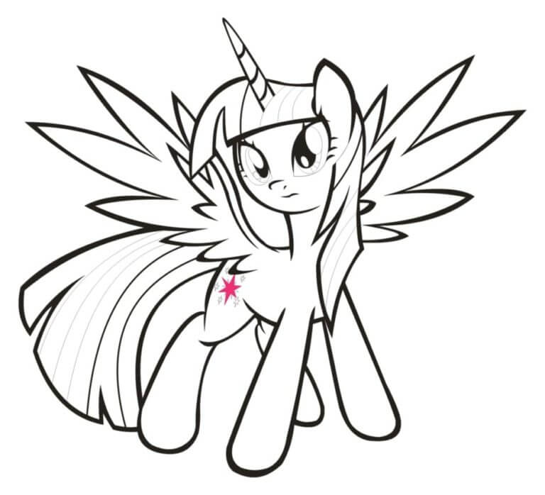 An unusual pony with magical powers coloring page