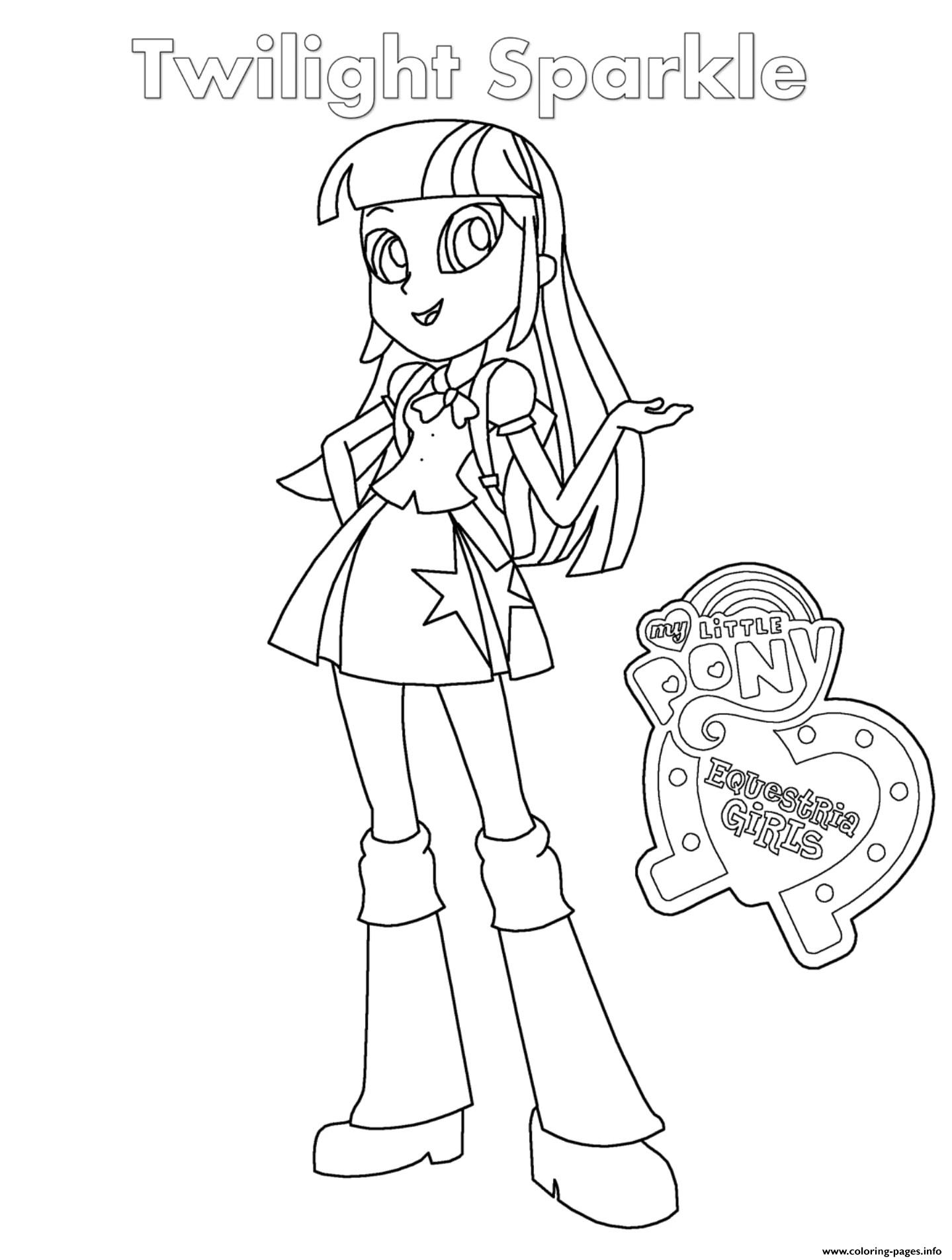 Equestria girls twilight sparkle coloring page printable