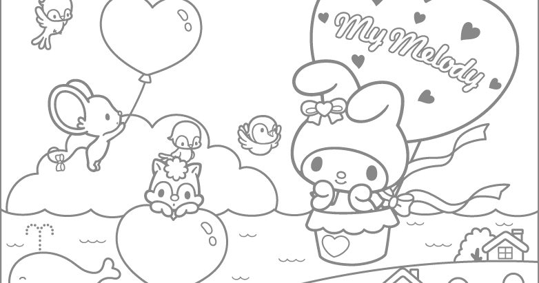 My melody coloring pages team colors