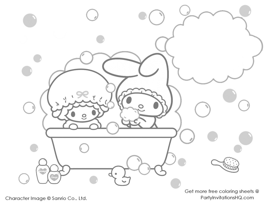 My melody colouring sheets cute kawaii resources