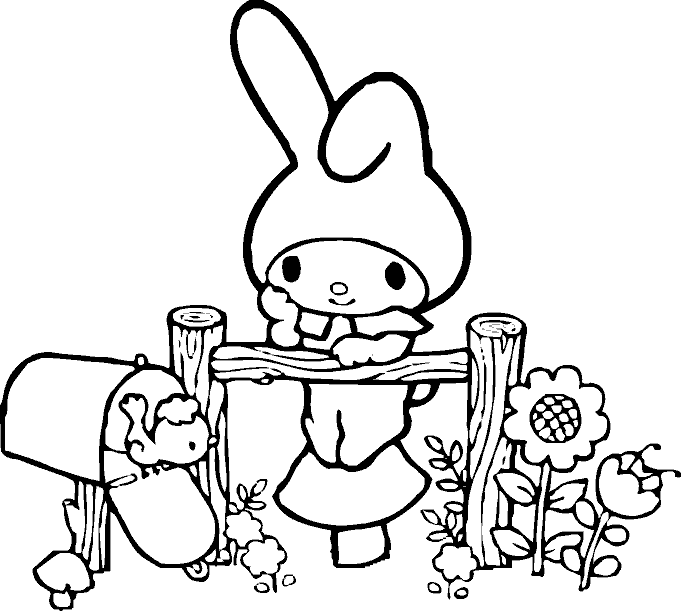 My melody coloring pages team colors