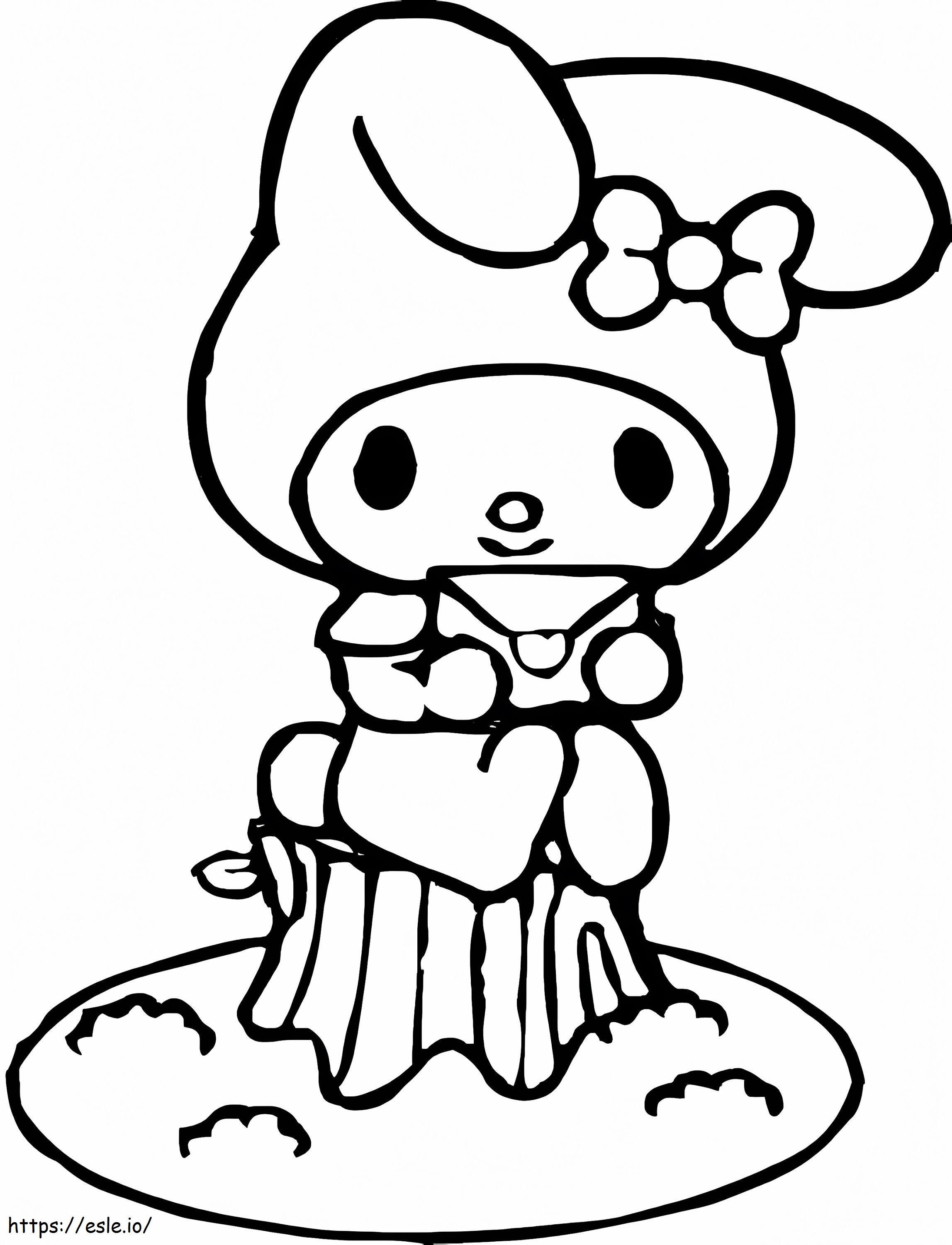 My melody kawaii coloring page