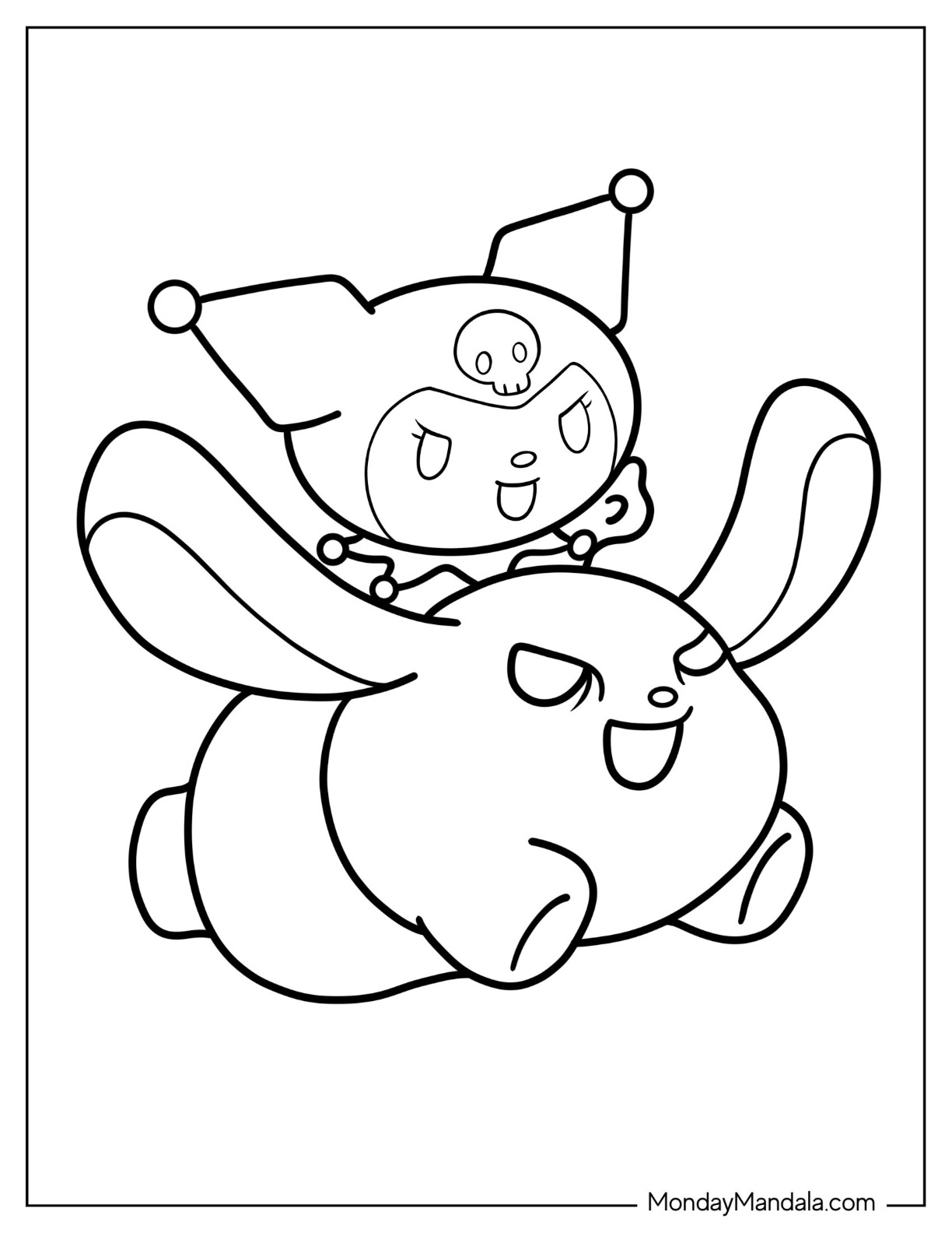 Kuromi coloring pages free pdf printables