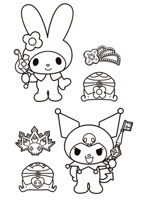 Melody with kuromi coloring page