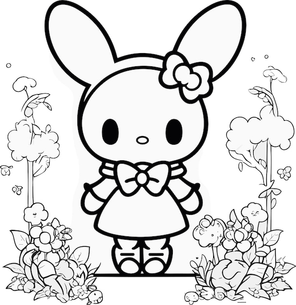 Premium vector vector hand drawn kawaii coloring book illustration