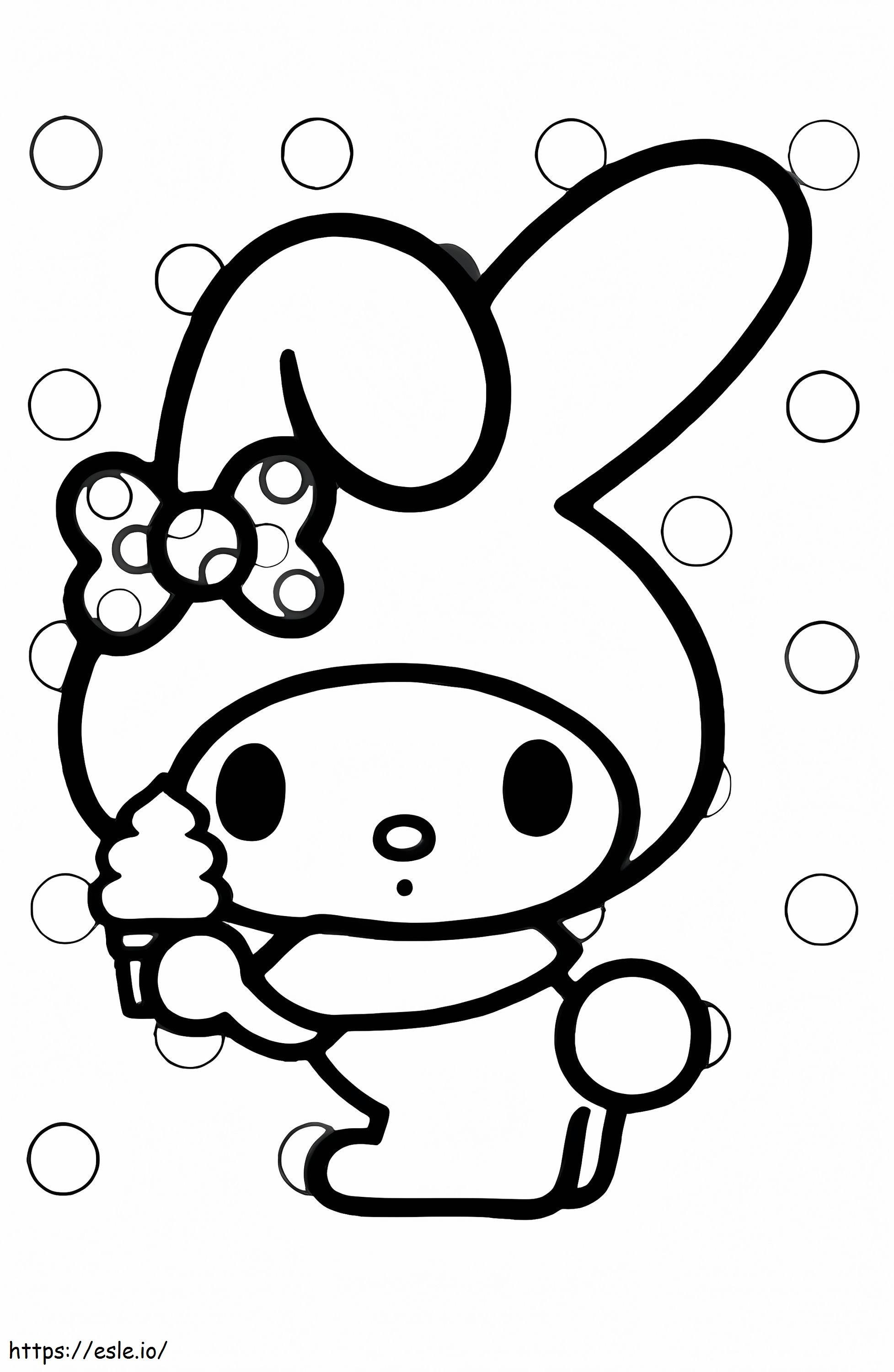 My melody kawaii coloring page