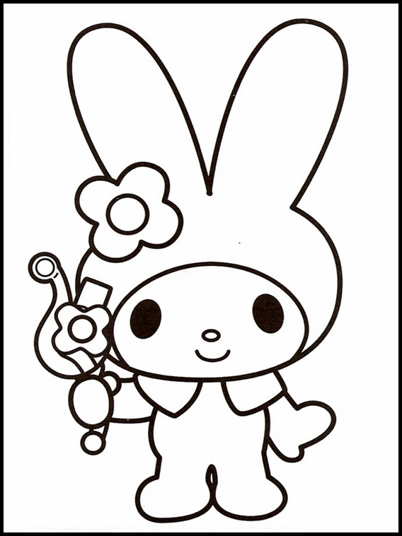 Free printable coloring book onegai my melody