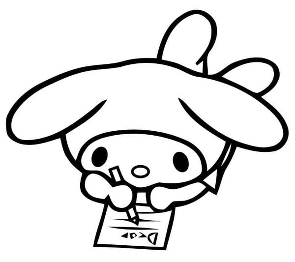 My melody writing a letter coloring page hello kitty colouring pages cute coloring pages hello kitty coloring