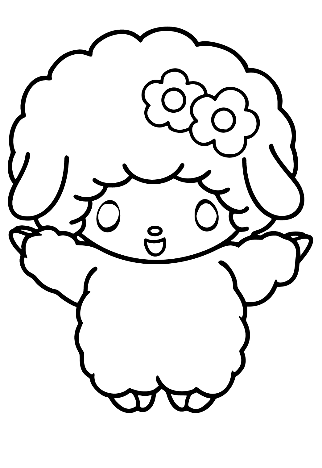 Free printable my melody sheep coloring page for adults and kids