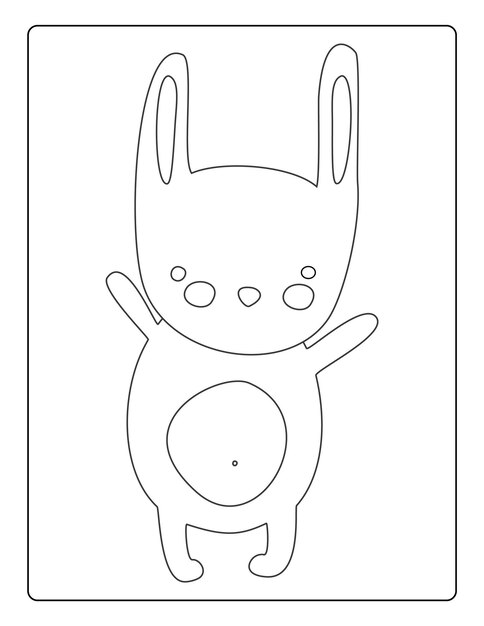 Premium vector animals coloring pages for kids with cute animals black and white activity worksheet