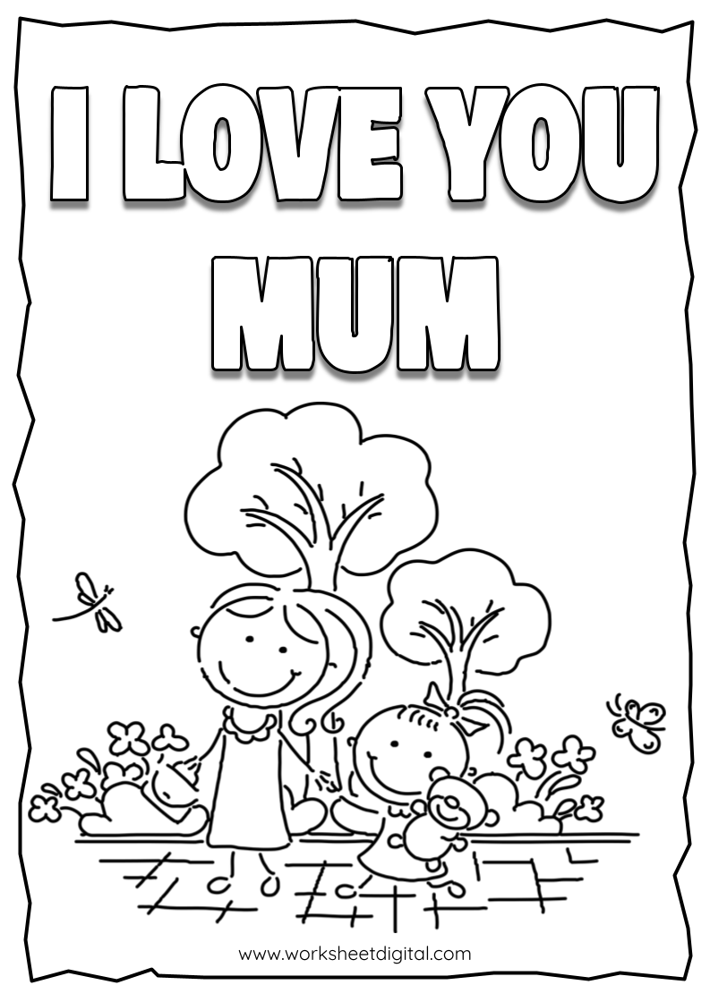 Mothers day coloring page