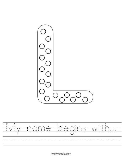 My name begins with worksheet