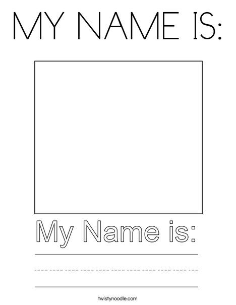 My name is coloring page