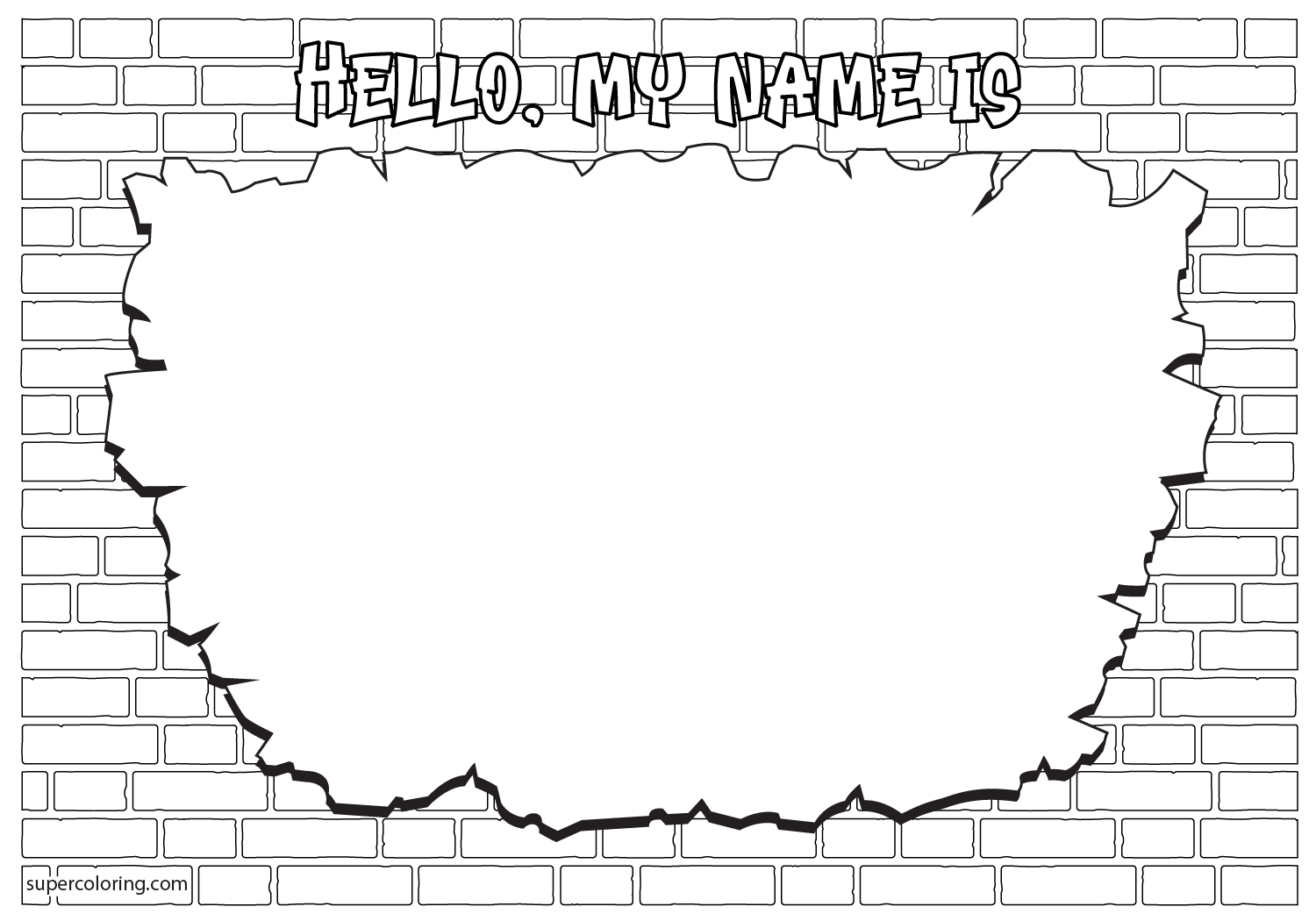 Graffiti wall for drawing your name free printable papercraft templates