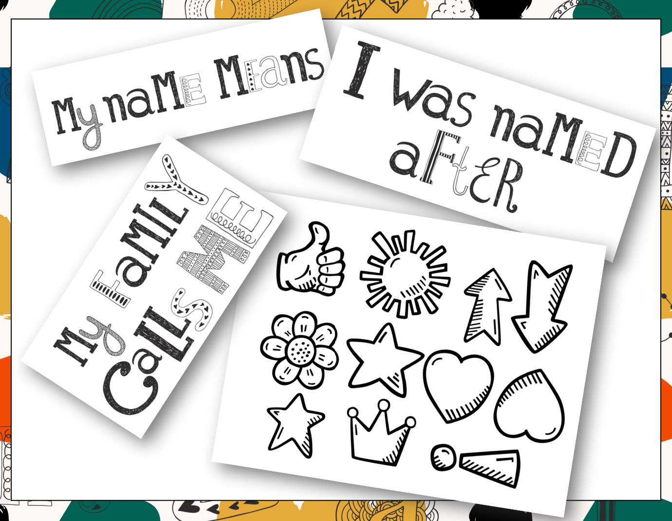 Say my name coloring poster board activity bmhc