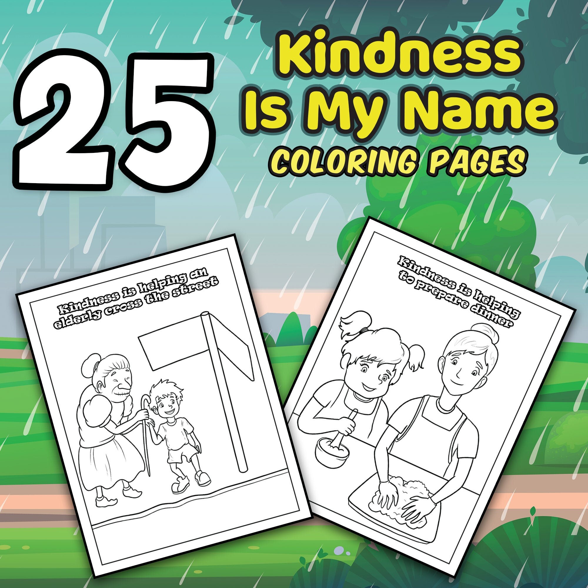 Best value kindness is my name coloring book instant download coloring pages daily reminder for kids to do good to others perfect gift