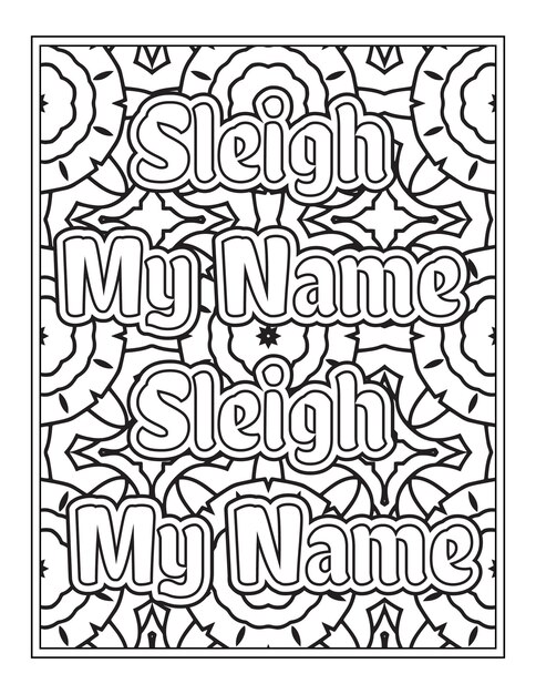 Premium vector christmas quotes coloring book page