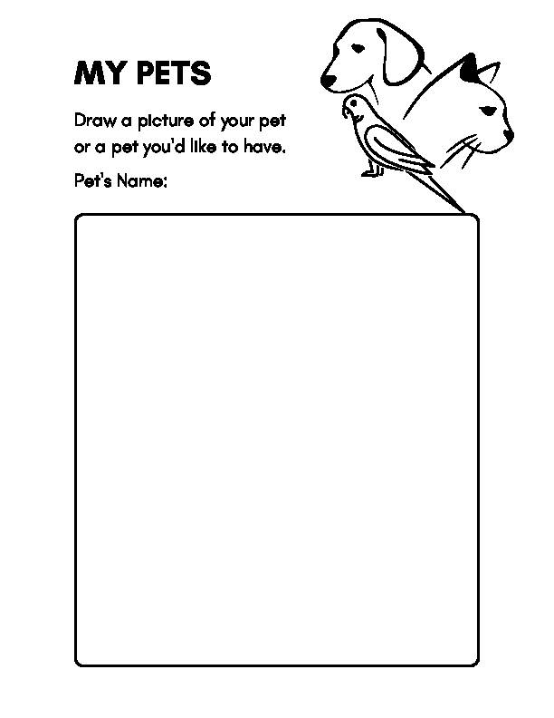 My pets coloring page