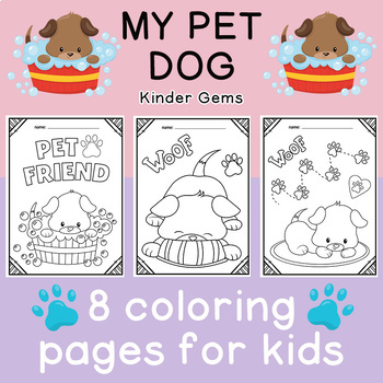 My pet dog coloring pages kindergarten pre