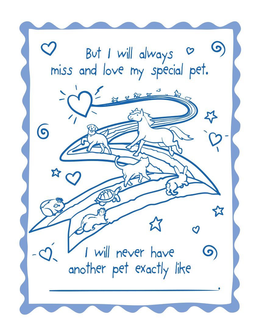 My pet died a coloring book