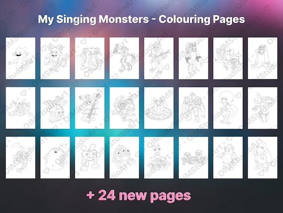 My singing monsters msm singing monsters regular monsters singing monsters coloring pages jpeg digital download coloring pages