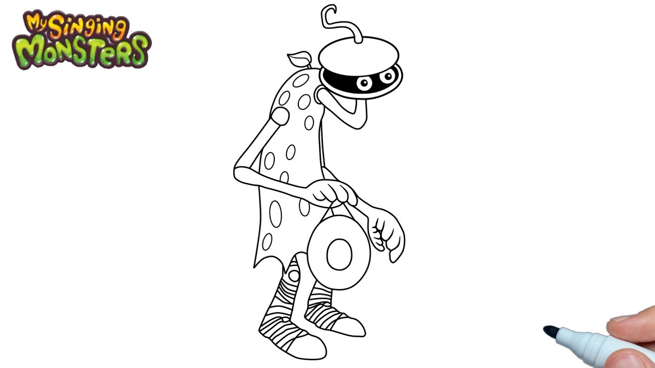 How to draw clable fro y singing onsters step by step
