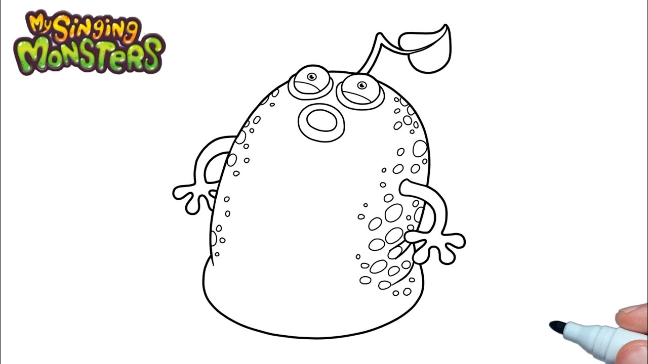 How to draw a spunge fro y singing onsters step by step