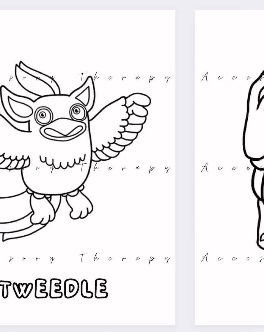 My singing monsters msm singing monsters regular monsters diy print your own coloring sheets coloring pages booklet book digital download