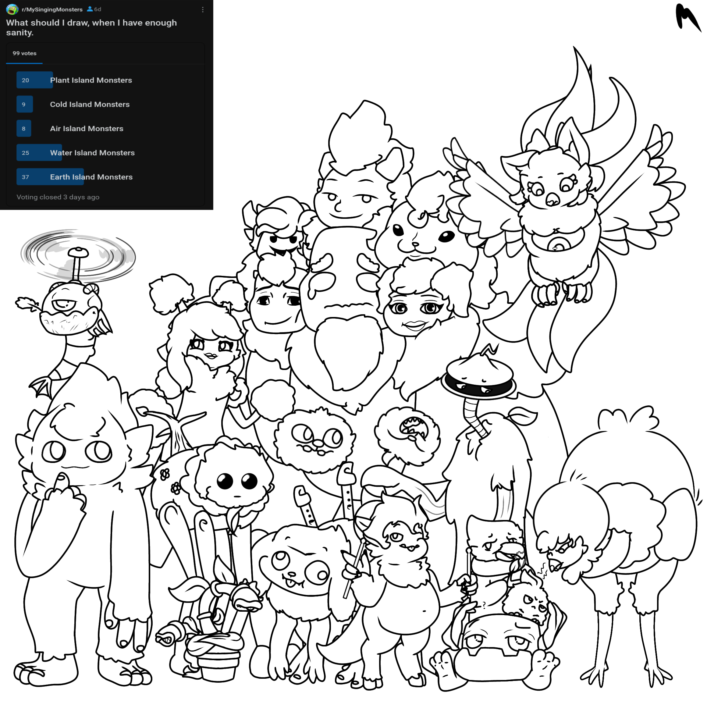 Base earth island monsters but in my style rmysingingmonsters