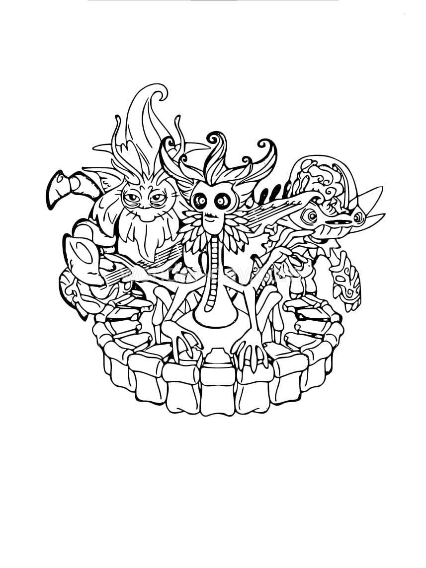 My singing monsters coloring pages wonder day â coloring pages for children and adults