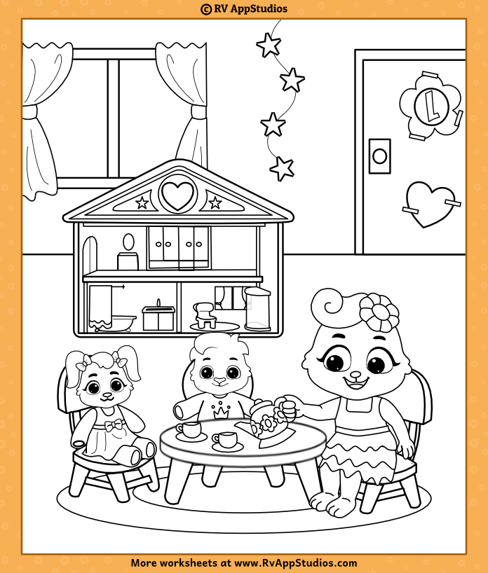 My doll coloring page for children