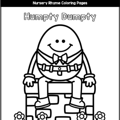 Humpty dumpty nursery rhyme coloring pages book made by teachers