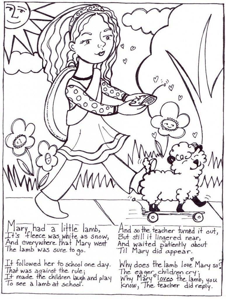 Free printable nursery rhym coloring pag for kids coloring pag for kids coloring pag nursery rhym
