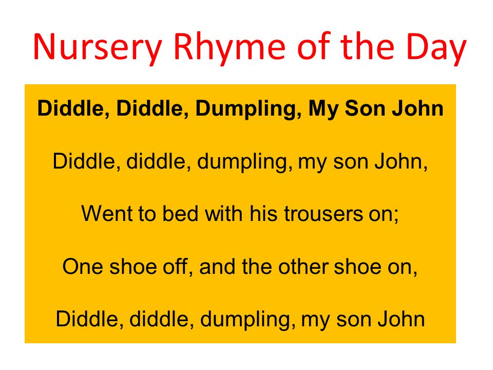 Nursery rhyme of the day