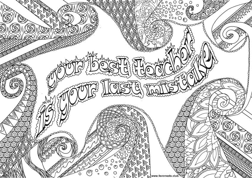 Inspirational messages â your best teacher â favoreads coloring club