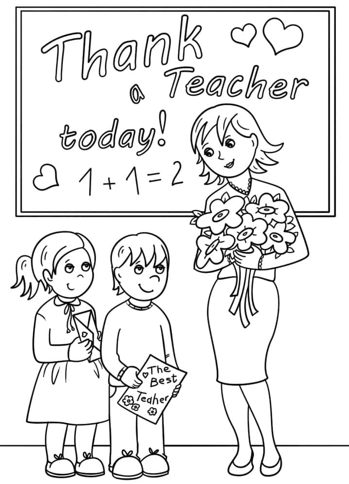 My teacher is special coloring page