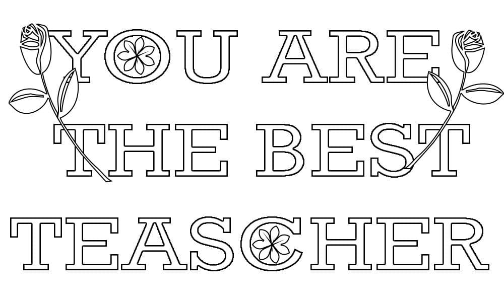 You are the best teacher coloring page