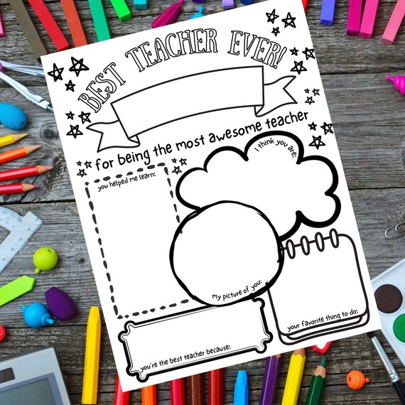 Teacher appreciation week printable teacher survey teacher printable teacher thank you teacher coloring page all about my teacher download now