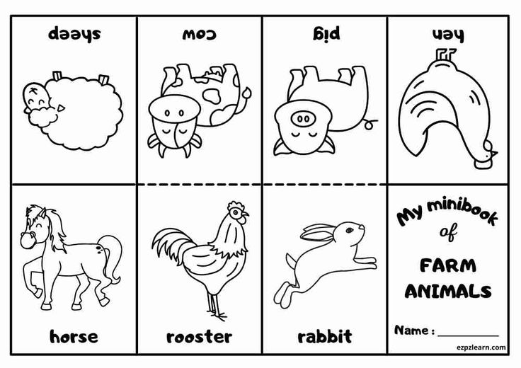 Free printable minibook coloring with english vocabulary for kids topic farm animals farm animals preschool farm animals activities mini books