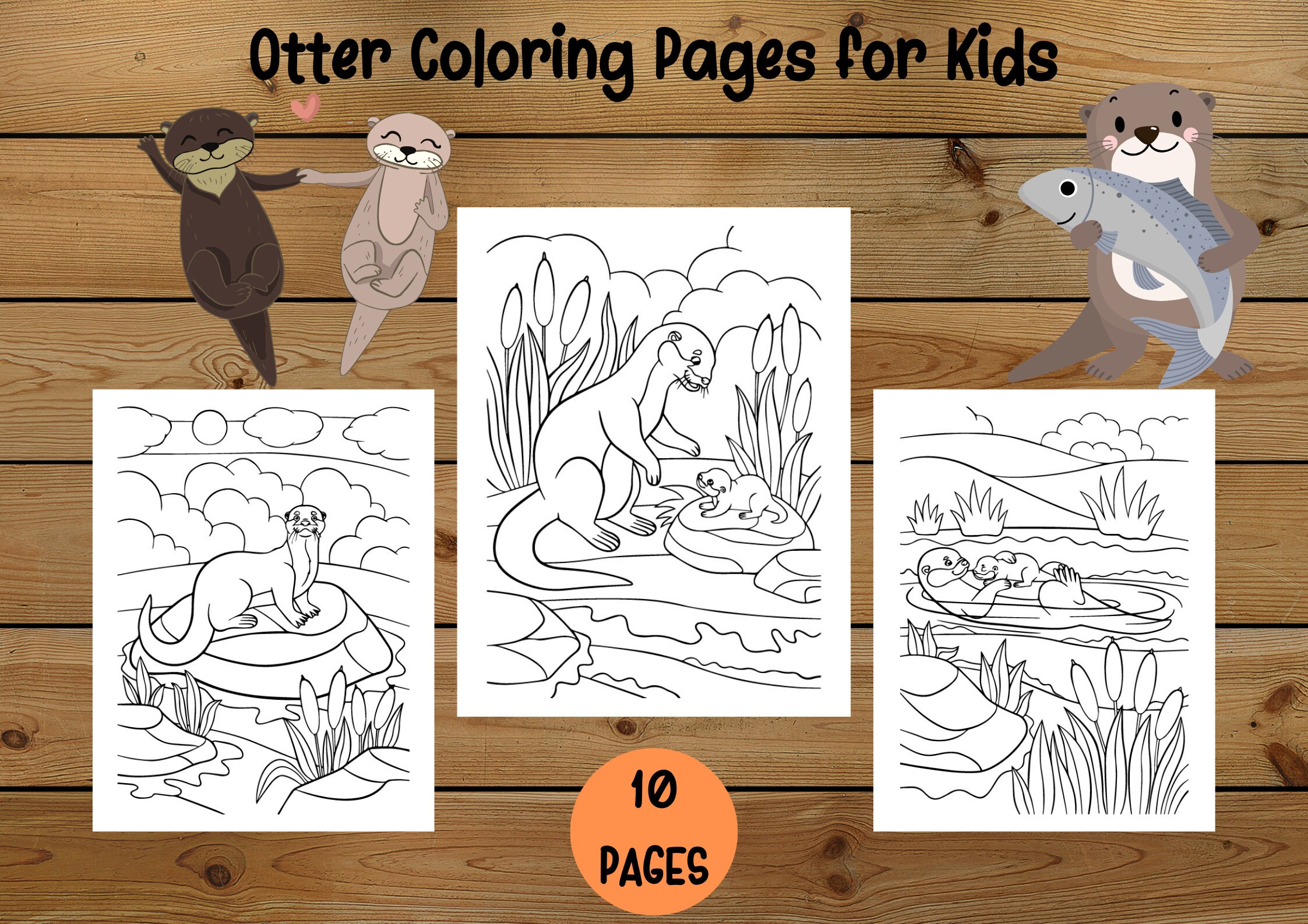 Otter coloring page